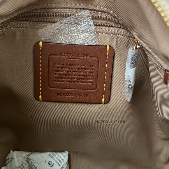 NEW Coach Badge Jacquard Elise Satchel in Chalk Taupe - Picture 9 of 13